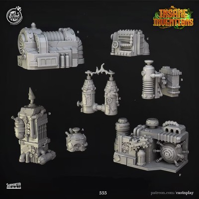 steampunk machinery - DnD miniatures - Role Playing Game - scifi Miniature - du