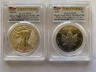 2019-W PRIDE OF TWO NATIONS US SET FIRST STRIKE SILVER EAGLE PCGS PR70