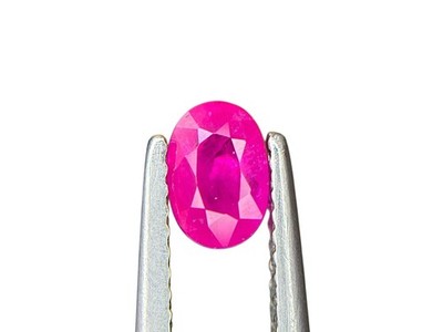 AIG Certified 0.74 Ct Natural Burma Red Ruby Heated Oval Cut Loose Gemstone