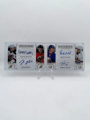 Panini Contenders Matchups NHL Quad Auto 196/199 Nelson Hickey Merrill + Matteau - Image 1 of 3