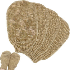 4 Pieces Bath Mitt Loofah Shower Gloves Natural Exfoliating Hemp Scrubbing Mitt