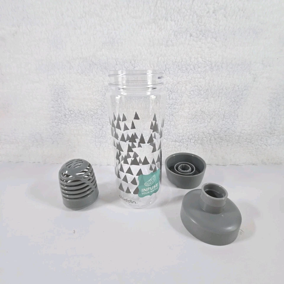 Vaso botella de agua infusión ALADDIN 22 oz acrílico transparente patrón gris libre de BPA Foto 4 de 4