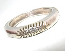 925 Sterling Silver Hollow Bangle Bracelet 40.7 grams size 7 3/4 x 1/2 wide
