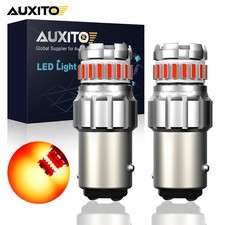 2X BAY15D 1157 RED WHITE LED BRAKE STOP TAIL LIGHT BULB GLOBE BRIGHT ERROR FREE