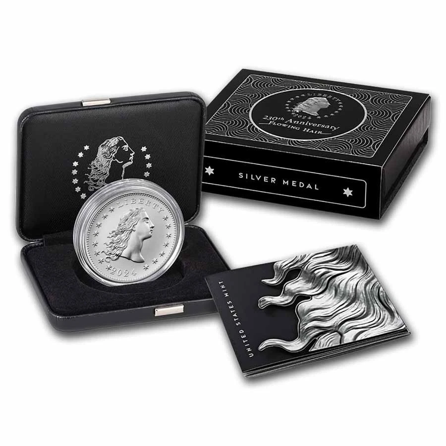 2024 Flowing Hair 230th Anniversary Silver Medal (Box & COA) - Image 3 of 4