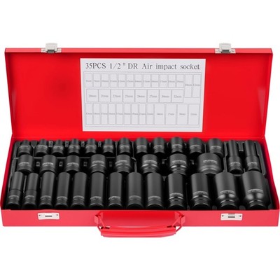 Schlagschrauber Nuss Set 35tlg Impact Socket Steckschlüssel 8-32mm