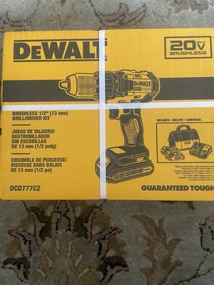 DEWALT DCD777C2 20V MAX Brushless Cordless 1/2'' Drill/Driver Kit - New In Box
