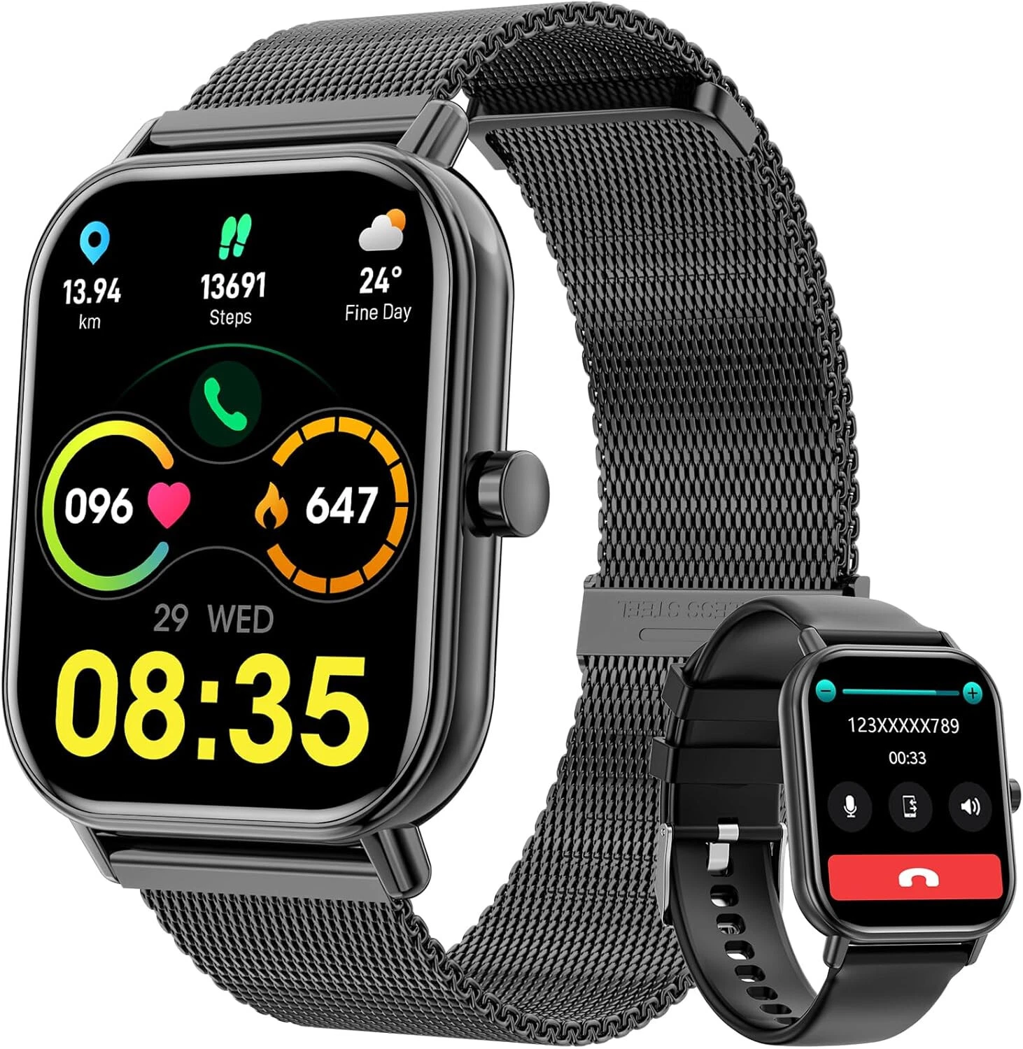 Smart Watch Men Women with Phone Function Sports Watch Wristwatch for Android IOS