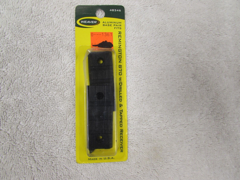 Weaver Aluminum Base Pair Remington 870 Drilled & Tapped Receiver 48346 Black