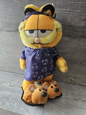 Vintage Garfield PJ Pookie Slippers Bedtime 16" Plush Bedtime Pajama Night Cap