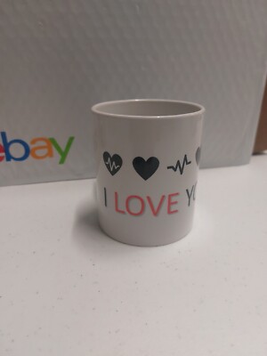 I Love You Coffee Tea Mug Cup Heart Valentines Anniversary Birthday 12oz