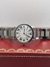 Cartier Rondo Solo 36mm W6701005 Quartz Silver Dial Watch Box Papers