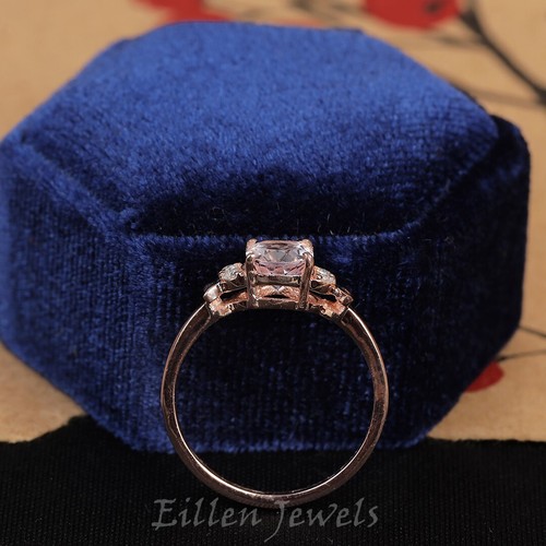 Rose Gold Engagement Ring Pink Morganite Ring Oval Gold Ring Silver Ring - Picture 3 of 5