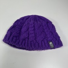 The North Face Girls Size Medium Cable Knit Beanie Hat Starry Purple
