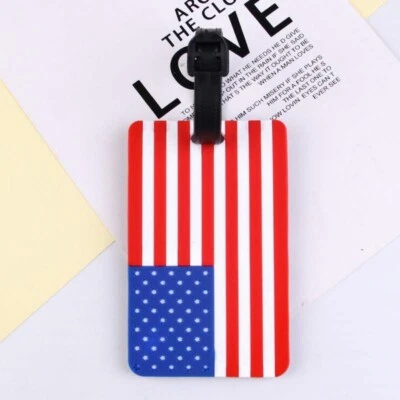 USA FLAG LUGGAGE TAG USA Luggage Tag Label ID Suitcase Bag Baggage Travel American Flag Old Glory New