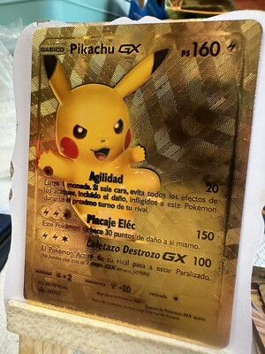 PIKACHU GX GOLD FOIL Fan Art Hp160 NM | eBay