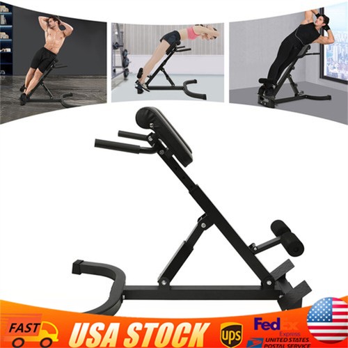 Roman Chair Back Extension Machine, Hyperextension Bench w/ Angle Height Adjust - Picture 2 of 16