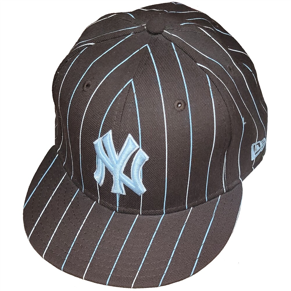 New York Yankees New Era 5950 Pinstripe Fitted Hat Brown/Light Blue