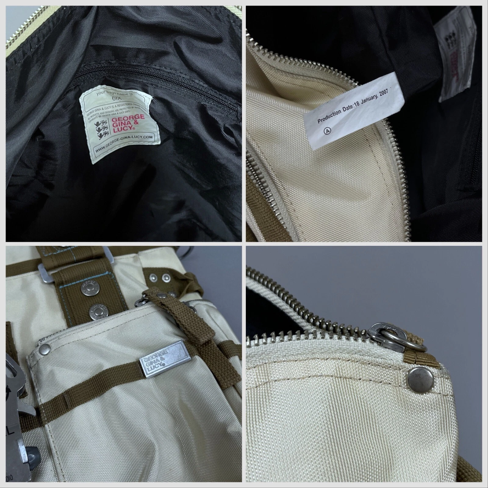 Rara borsa a tracolla in nylon stile Alyx George Gina & Lucy GGL Carbine Y2K 6IX