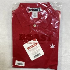 Boast USA Polo Shirt Men S Red Cotton Peru Made Maple Leaf New Sealed