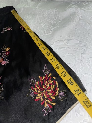 ZARA TRAFALUC M SATIN Embroidered Long Tunic Kaftan Duster Kimono Dress Asian - Picture 14 of 15