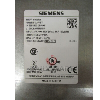 New In Box SIEMENS 6EP1 437-3BA00 SITOP Power Supply 400-500VAC