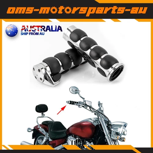 Motorcycle Handlebar Hand Grips 1" 25mm For Harley Honda Yamaha Suzuki Cruiser - Picture 2 of 12