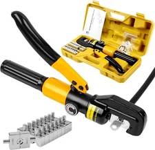 Hydraulic Crimping Tool 10 Tons 12 AWG to 00 (2/0),Battery Cable Crimping Tool