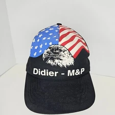 Vintage Otto Didier M&P American Flag With Eagle Mesh Trucker Hat Made In USA