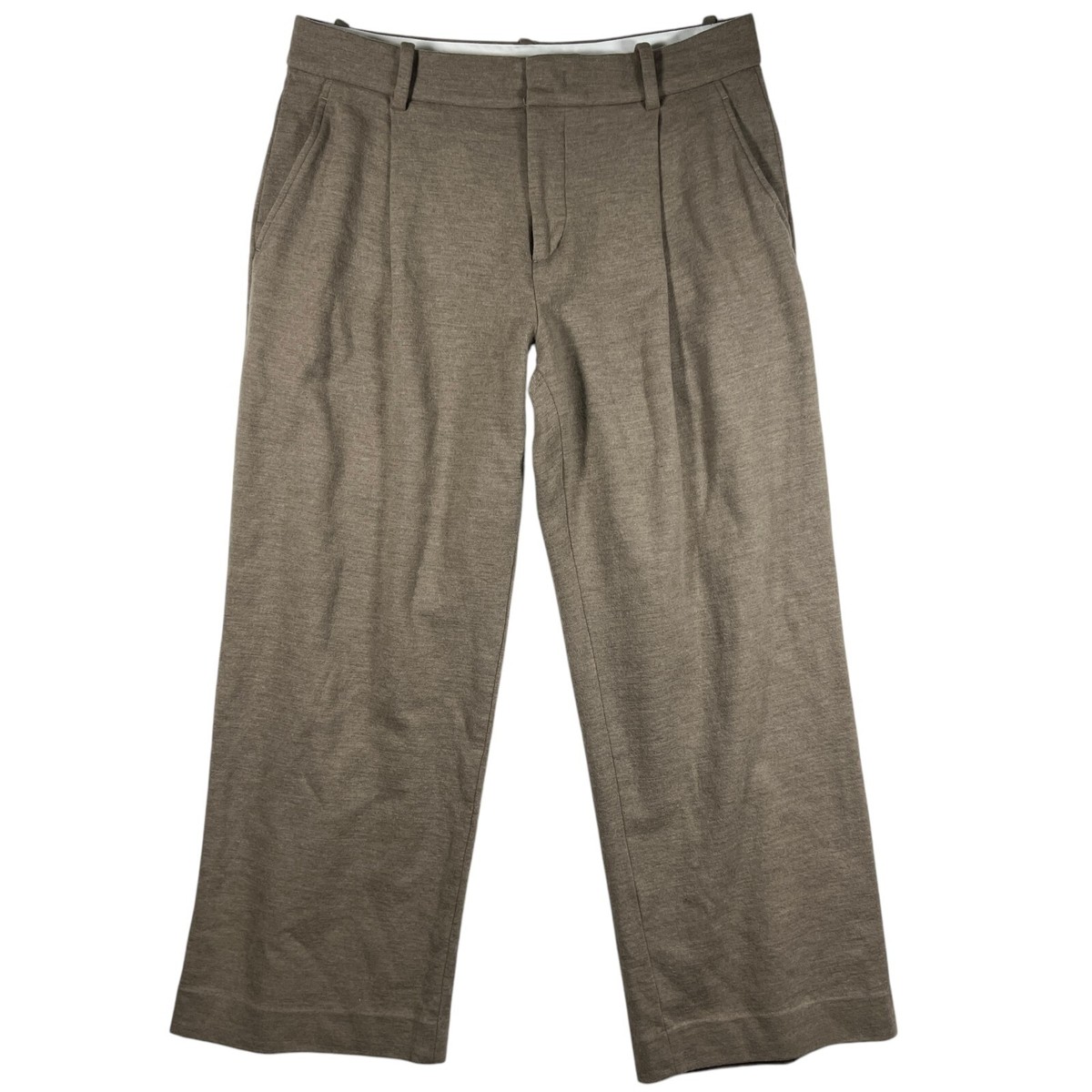 Vince Wool Trousers Pants Womens 12 Brown Tan High Rise Wide Leg  display picture 1