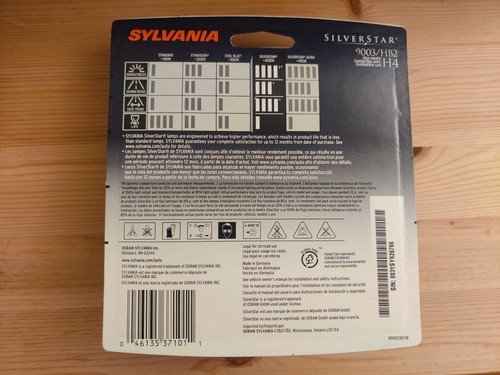 Sylvania SilverStar 9003 HB2 H4 Two Bulbs High Performance Lighting 60/55W - 第 2/2 張圖片