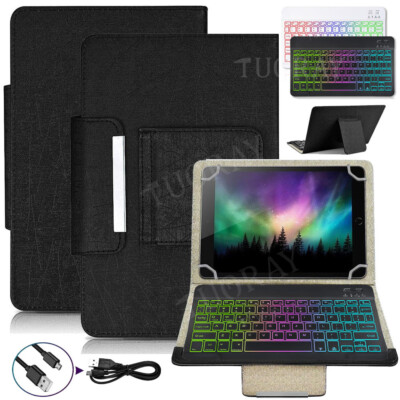 Hülle mit Beleuchtete Tastatur für Samsung Galaxy Tab A9+ A8 S9 FE S8 S7 S6 Lite