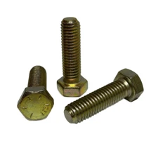 1/4-20 x 1/2" Coarse Thread Grade 8 Hex Cap Screws - YZ Plated - 100 Pack