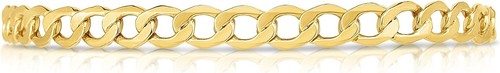 Floreo 10k Yellow Gold 5.3mm Hollow Cuban Curb Bracelet or Anklet - Picture 4 of 17