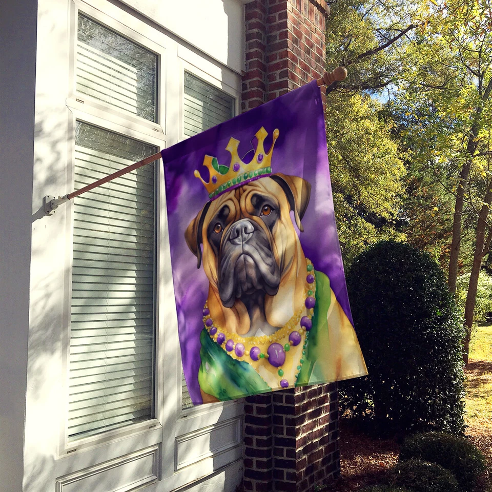 Bullmastiff Rey Reina del Mardi Gras Bandera Lona Casa Talla DAC4759CHF Foto 2 de 4