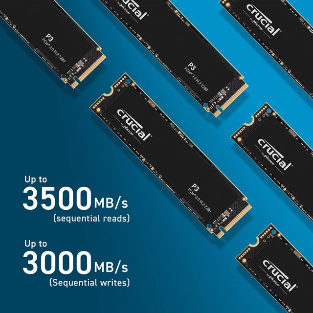 Crucial CT1000P3SSD8 P3 1TB PCIe 3 0 3D NAND NVMe M 2 SSD Up To 3500MB 