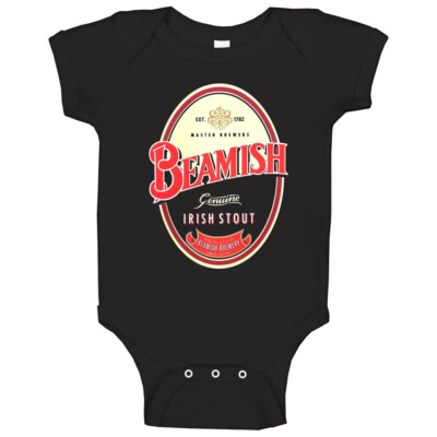Beamish Genuine Irish Stout Brewery Master Brewers Brand Logo Baby One Piece