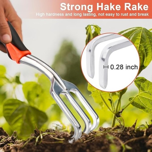 Heavy Duty Hand Rake – Garden Claw Cultivator Tool with Ergonomic Handle - Picture 4 of 6