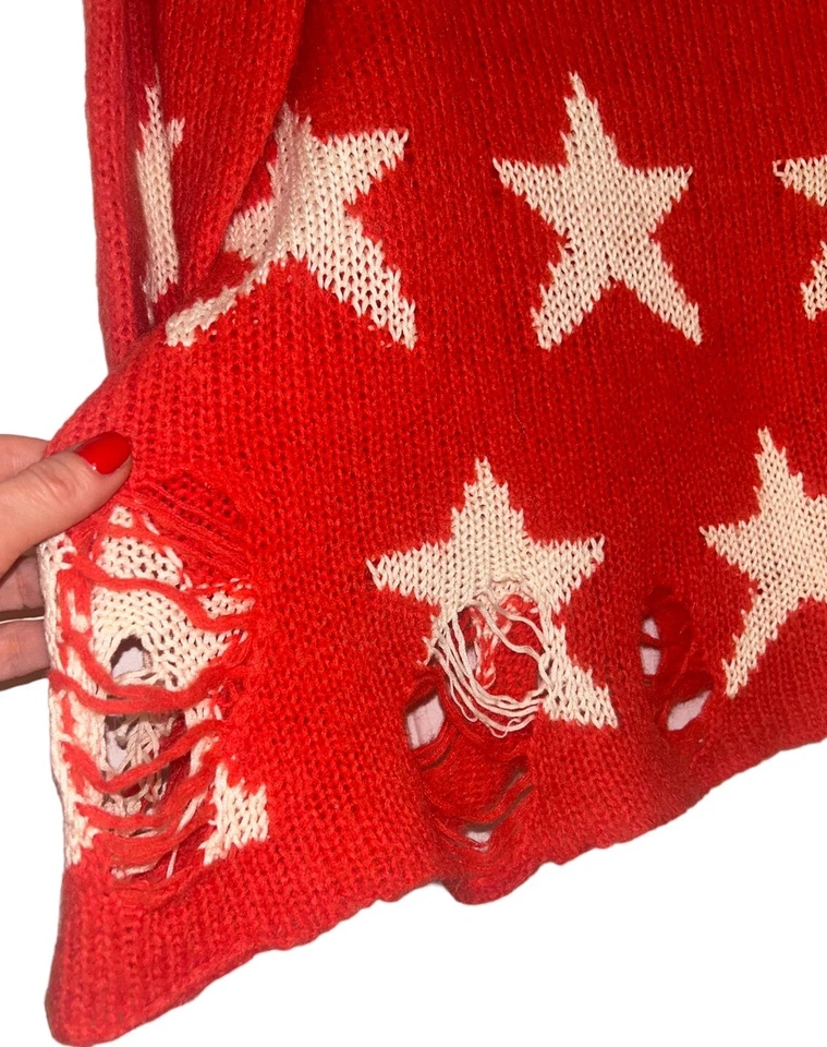 Wildfox Sweater XS Red ASO Taylor Swift Cottage Grunge Gorpcore American - Image 3 of 4