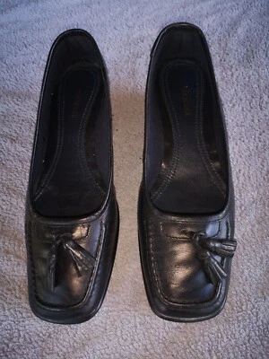 AEROSOLES, Chaussures femme en cuir noir, mocassins, pointure 38 - Photo 1/4