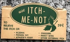 Antique 1920s Itch-Me-Not Medicine Display Sign - Pharmacy Eczema Poison Ivy