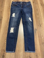 Cat  Jack Jeans, Girl's Size 12, Blue, Denim, Stressed, Jegging, Straight Leg