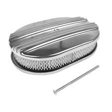 Half Finned Cast Aluminum 12″ Air Cleaner Assembly for Ford Chevy Mopar Classic