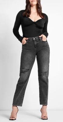 Express Low Rise Black Ripped Boyfriend Jeans NWT Size 12T