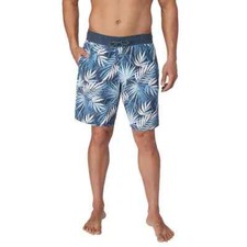 Hang Ten Swim Trunks Men XL Pockets Quick Dry Drawstring Stretch Denim Blues