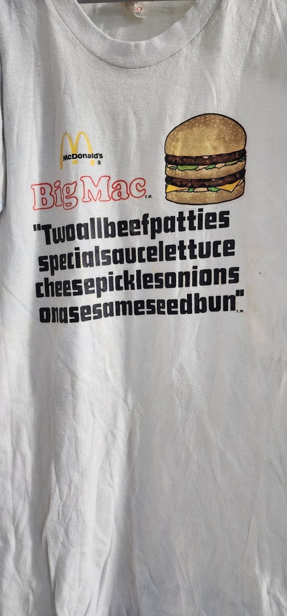 Rare Vintage 1970s 1980s Big Mac McDonald's Promotional Shirt