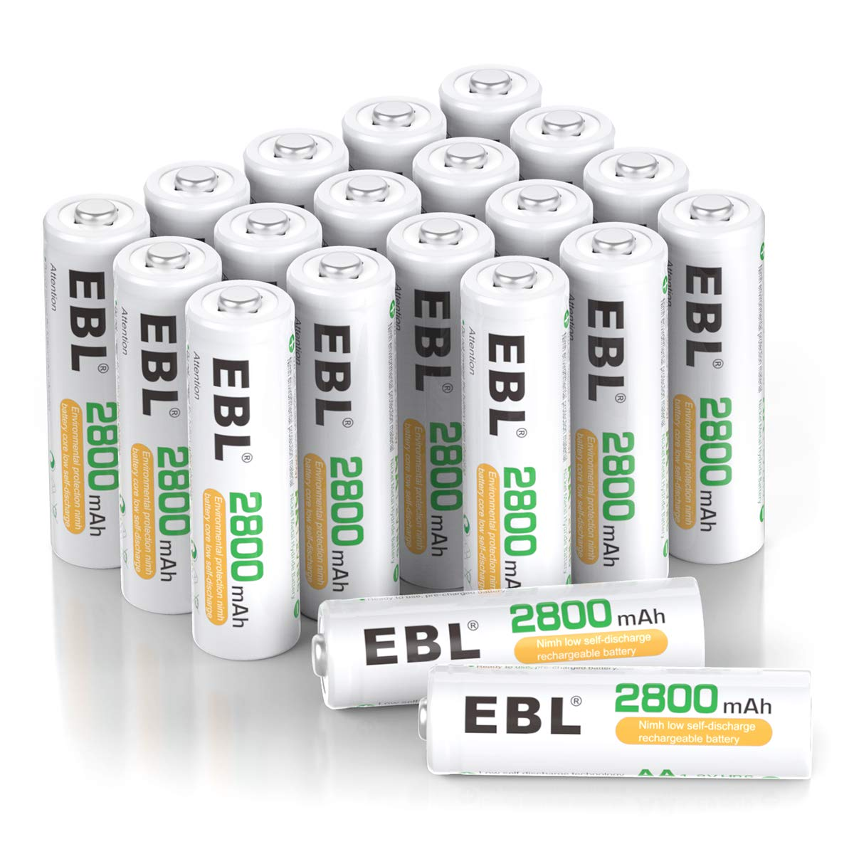 20-Count 2800mAh AA Rechargeable High-Capacity Batteries-image