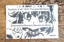 Custom 4"x6" Thermal Sticker(s) - B/W Self-Stick Label - Pongo Beach