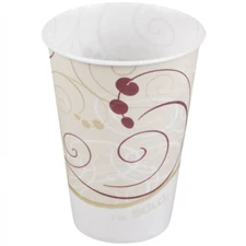 Solo Drinking Cup, 9 oz. Symphony Print Wax Coated Paper Disposable, Pack of 100