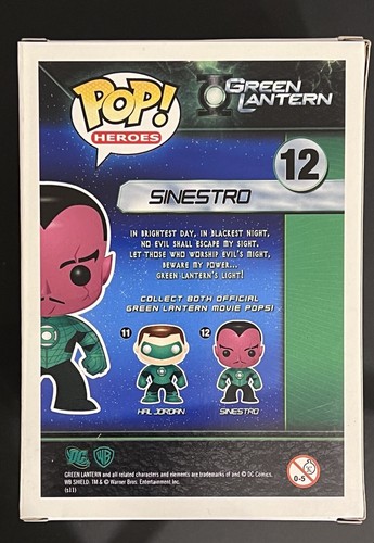 SINESTRO 12 Funko Pop Green Lantern Excellent w/ Soft Protector Vinyl Figure - Picture 3 of 6